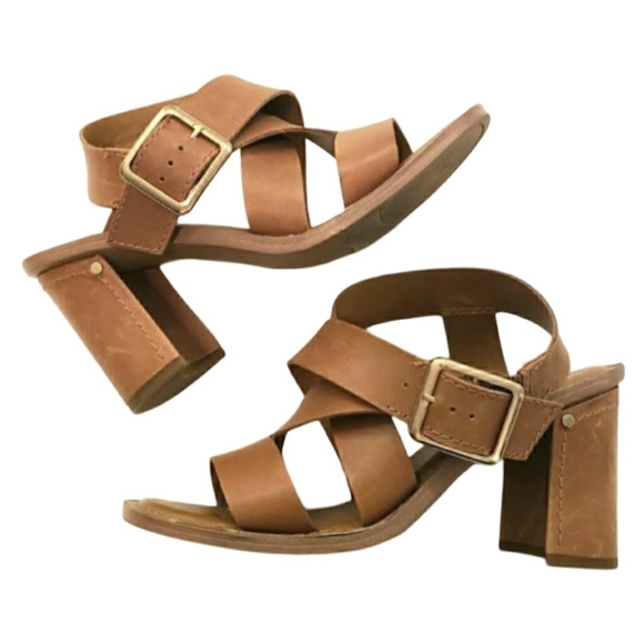 Franco Sarto Shoes - Franco Sarto Leather Strappy Block Heels